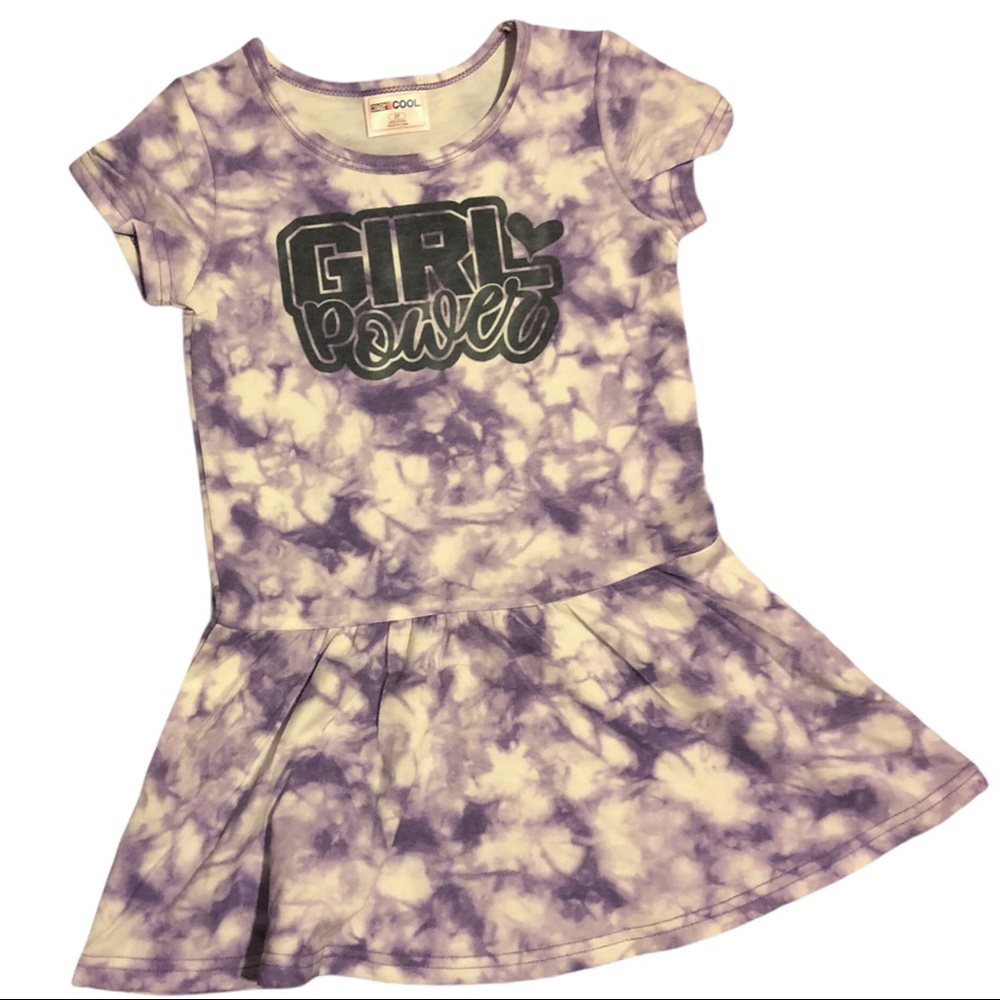 2T purple tie dye dress GIRL POWER